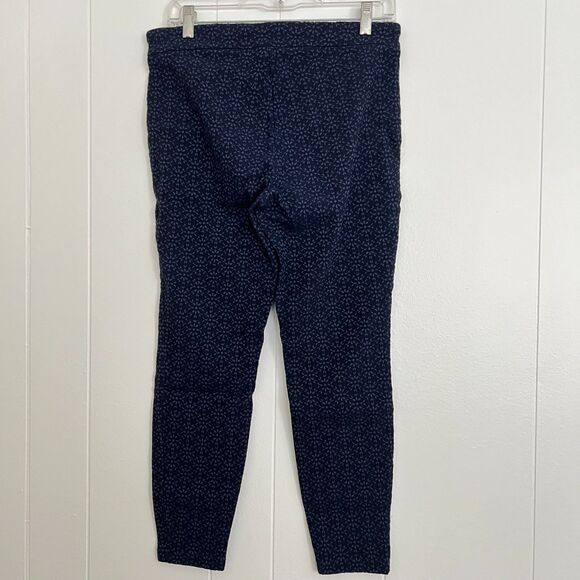 Nanette Lepore Blue Flower Pattern Mid-Rise Skinny Ankle Leggings Pants M NWOT - Picture 3 of 3